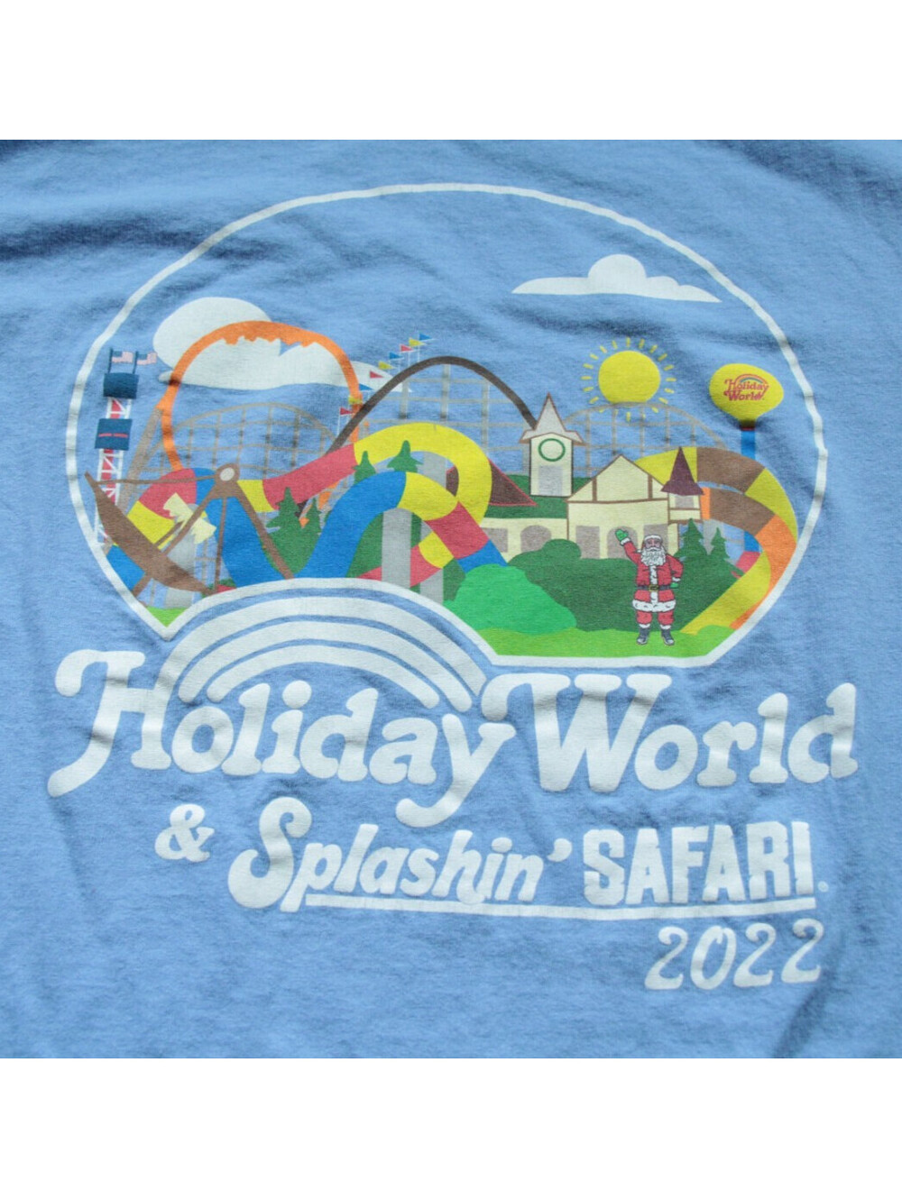 Holiday World & Splashin' Safari 2022 T-Shirt Santa Claus Indiana Shirt L